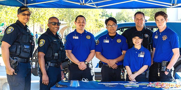 UCPD content module thumbnail UCPD with UCR student Community Service Officers.